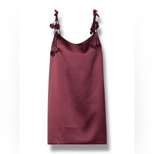 Burgundy flower mini dress